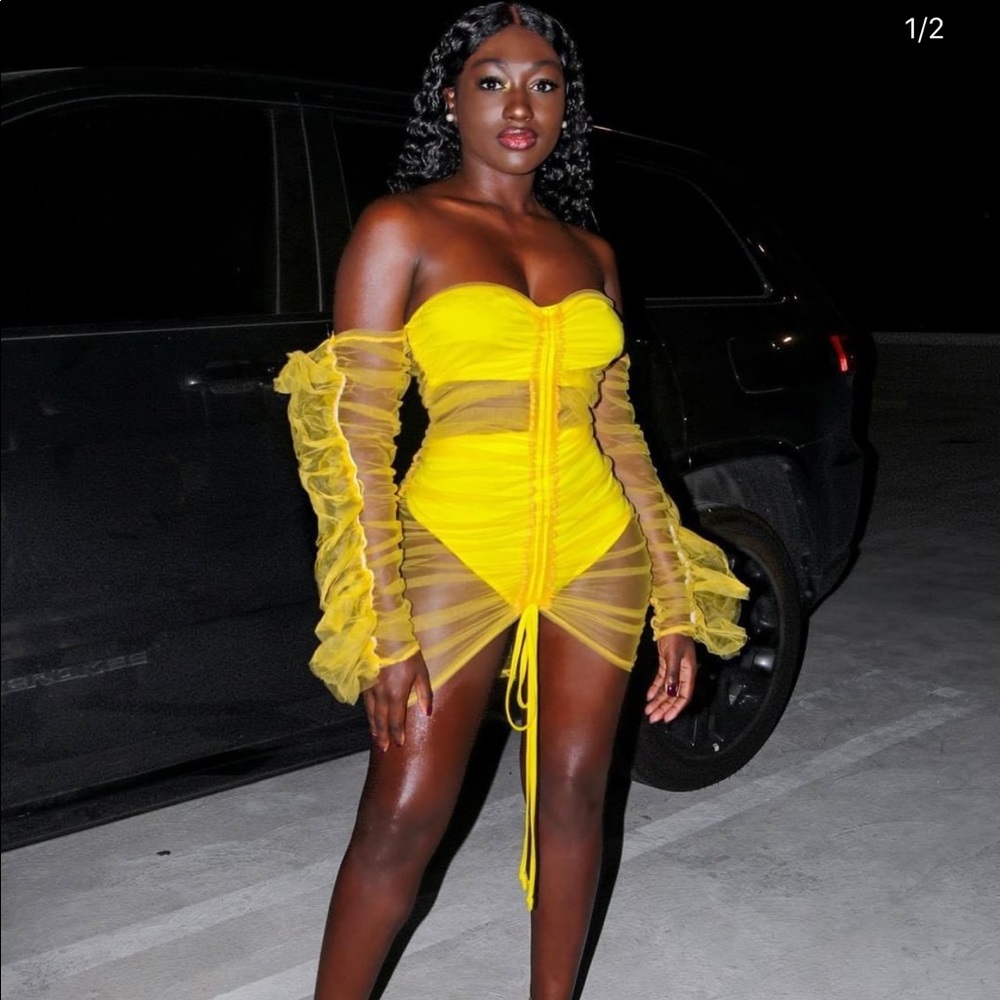 Sheer Yellow Dress